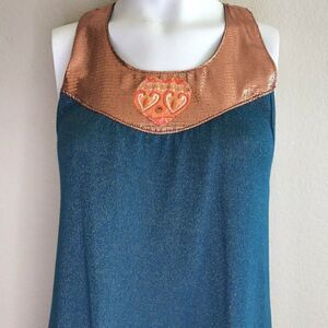 Juniors Large Dress Sleeveless Metallic Bronze